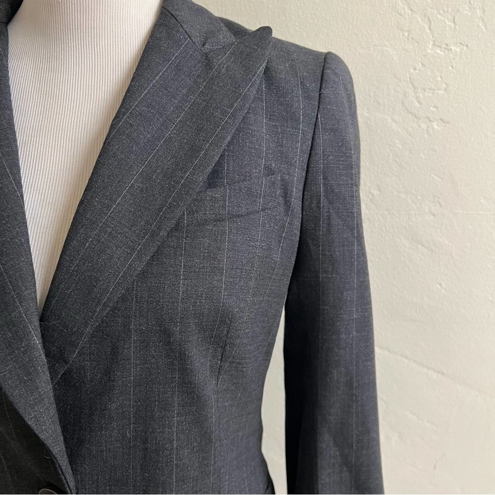 Nice Theory Pin Stripe One Button Wool Blazer Cha… - image 6